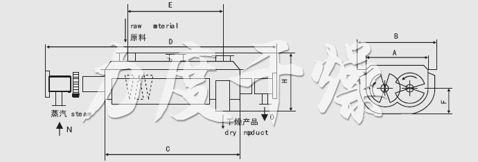 JYG系列空心槳葉干燥機安裝結構圖